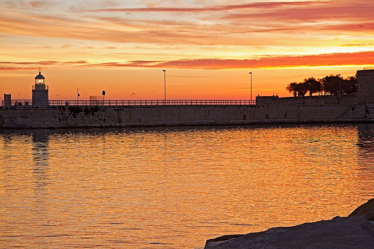 Sunrise at the Port of Trani