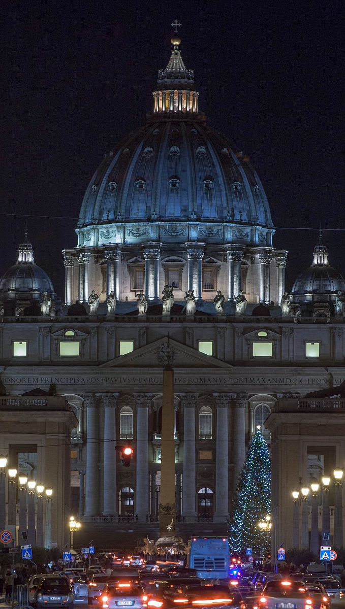 saint peter's basilica at night