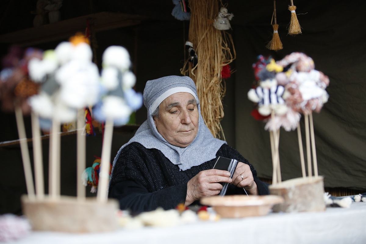 Grandmother with dolls
