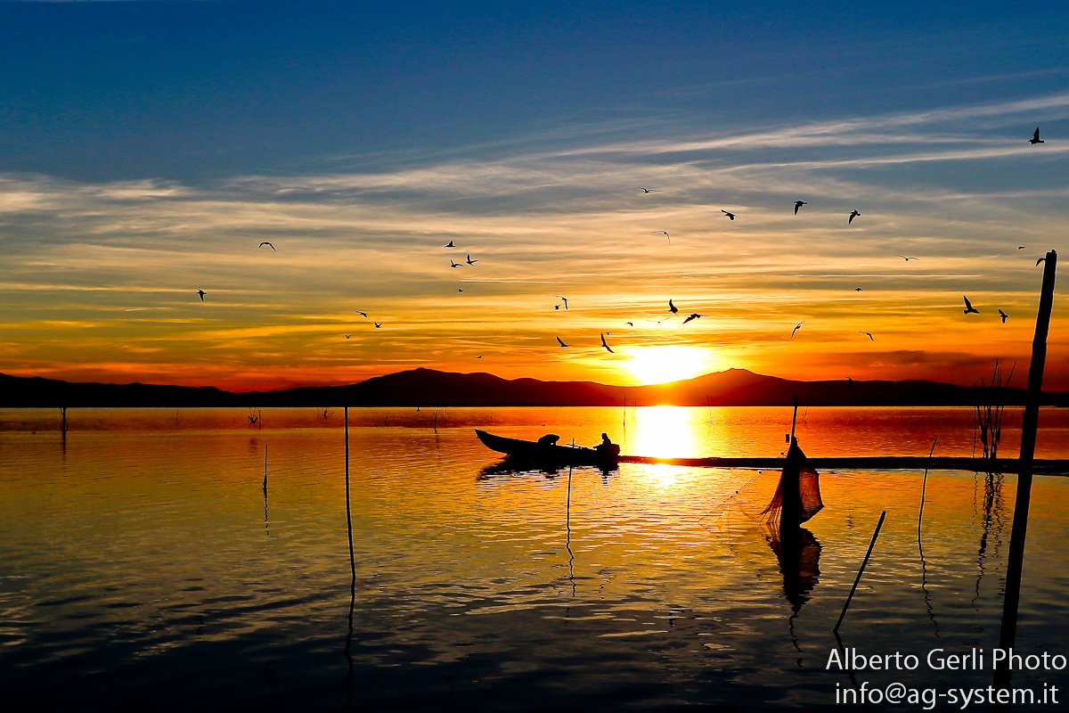 Pescatori al tramonto