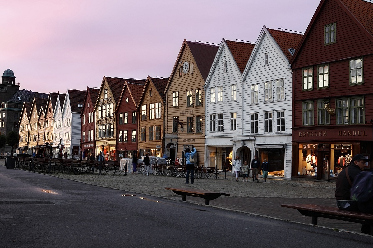Bryggen, the sunset