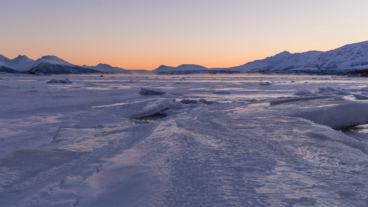 Inverno - Tisnes, Tromso, Kvaloya, in Norvegia