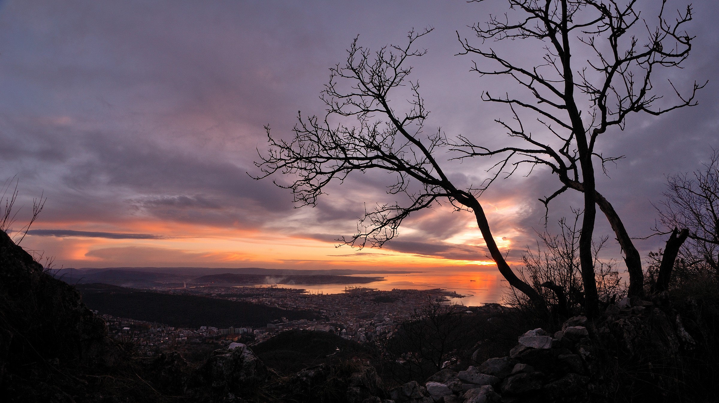 sunset from the Karst of Trieste.