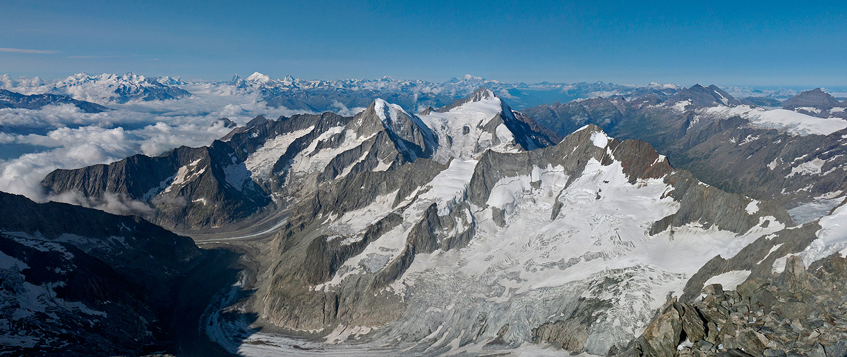 Panorama from the summit dell'Aletschhorn