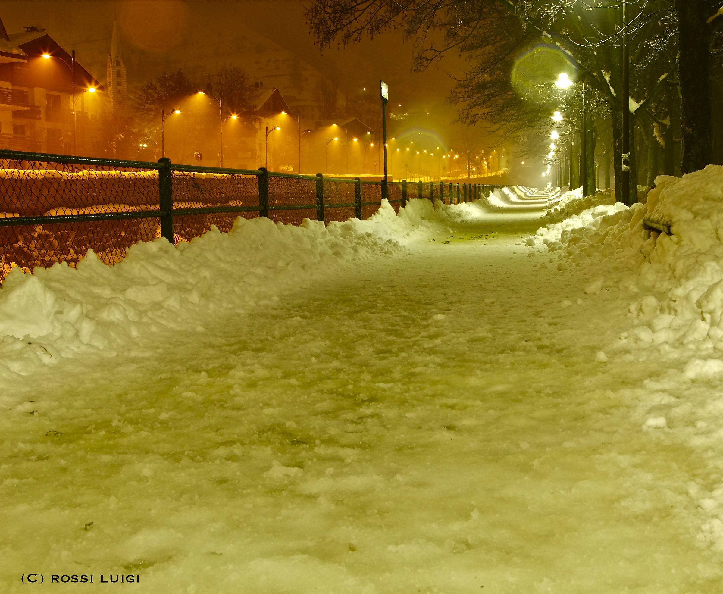 viale innevato
