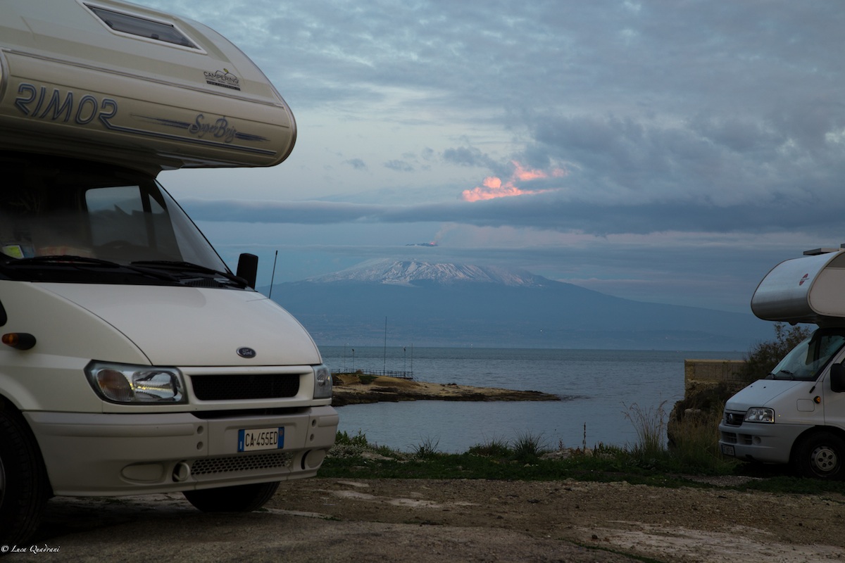 Top floor view of Mount Etna