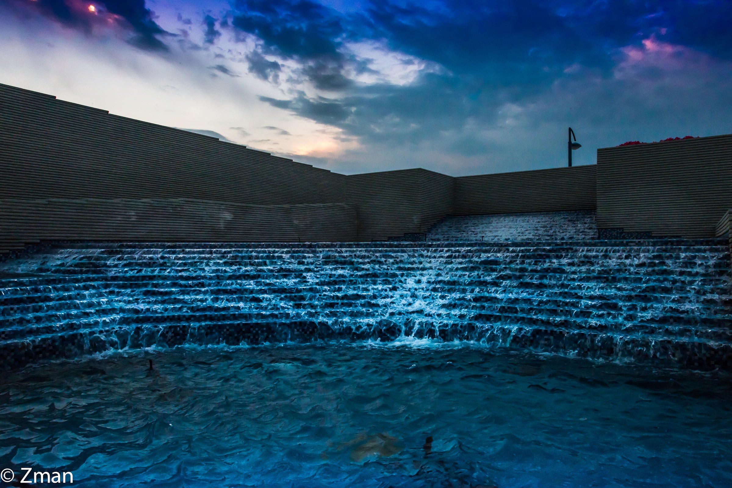 The Under-path Fountain at sunset