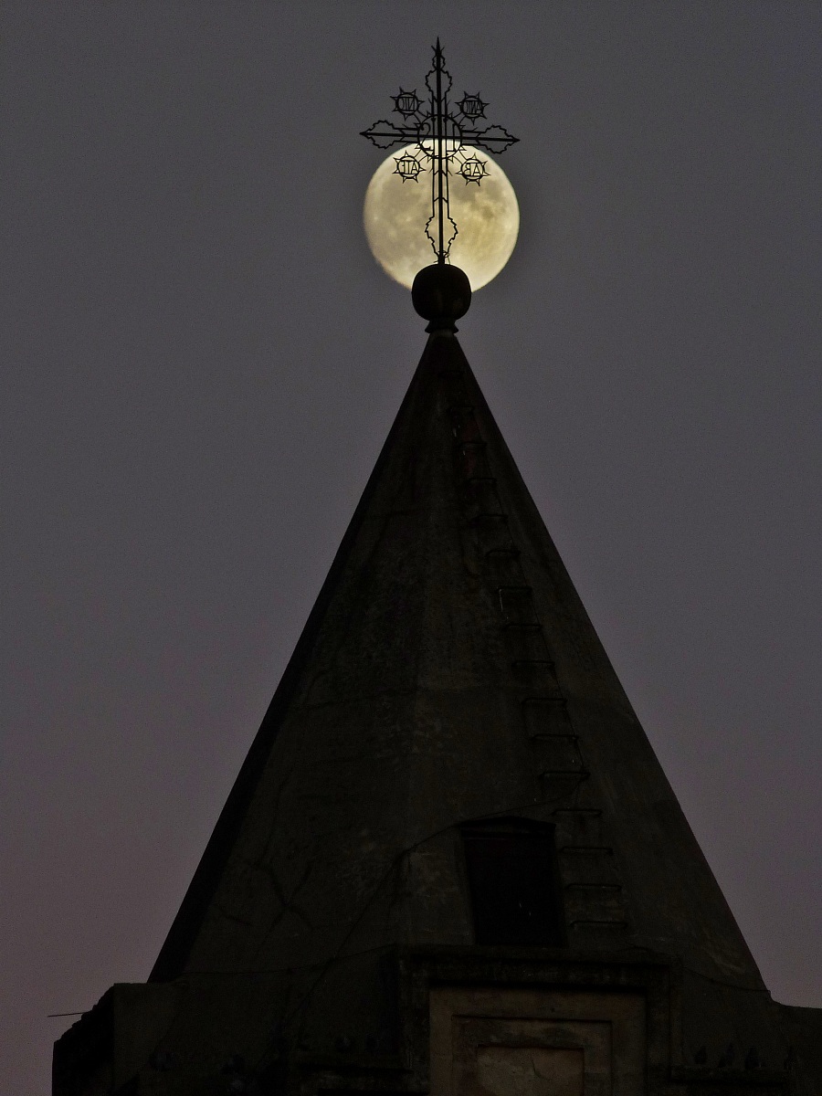 the moon on the cross