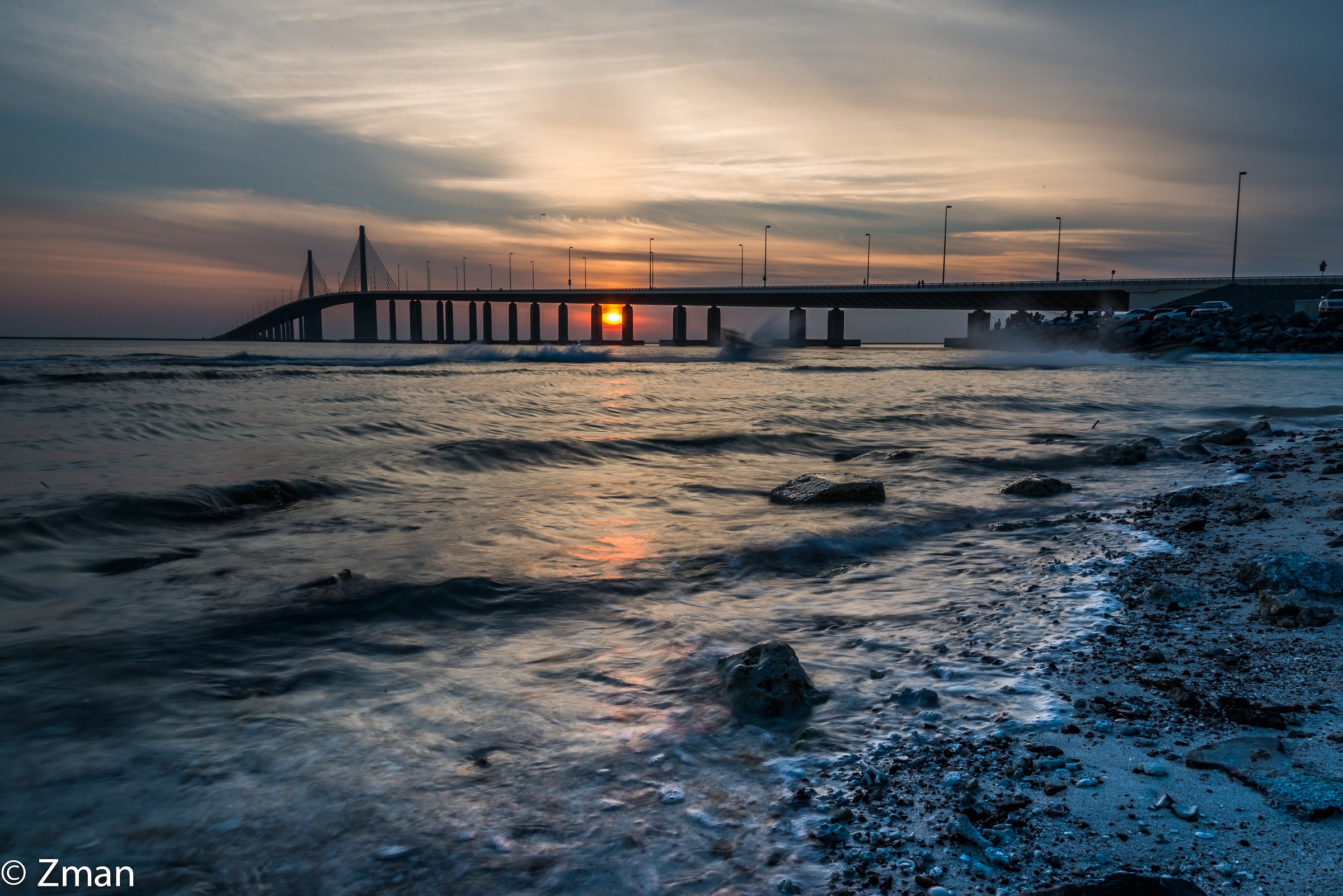 Sunset behind Bridge to No Where