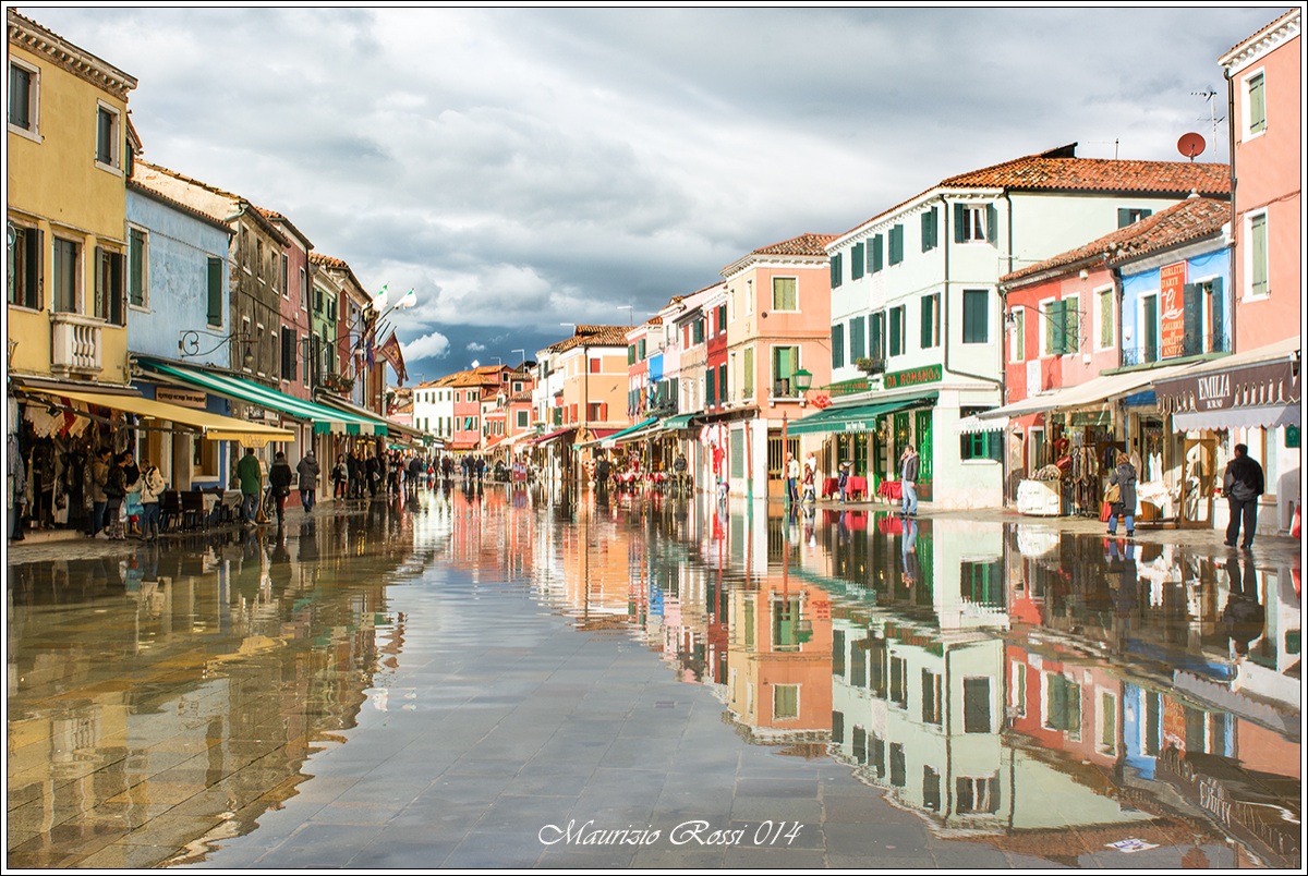 Acqua alta a Burano