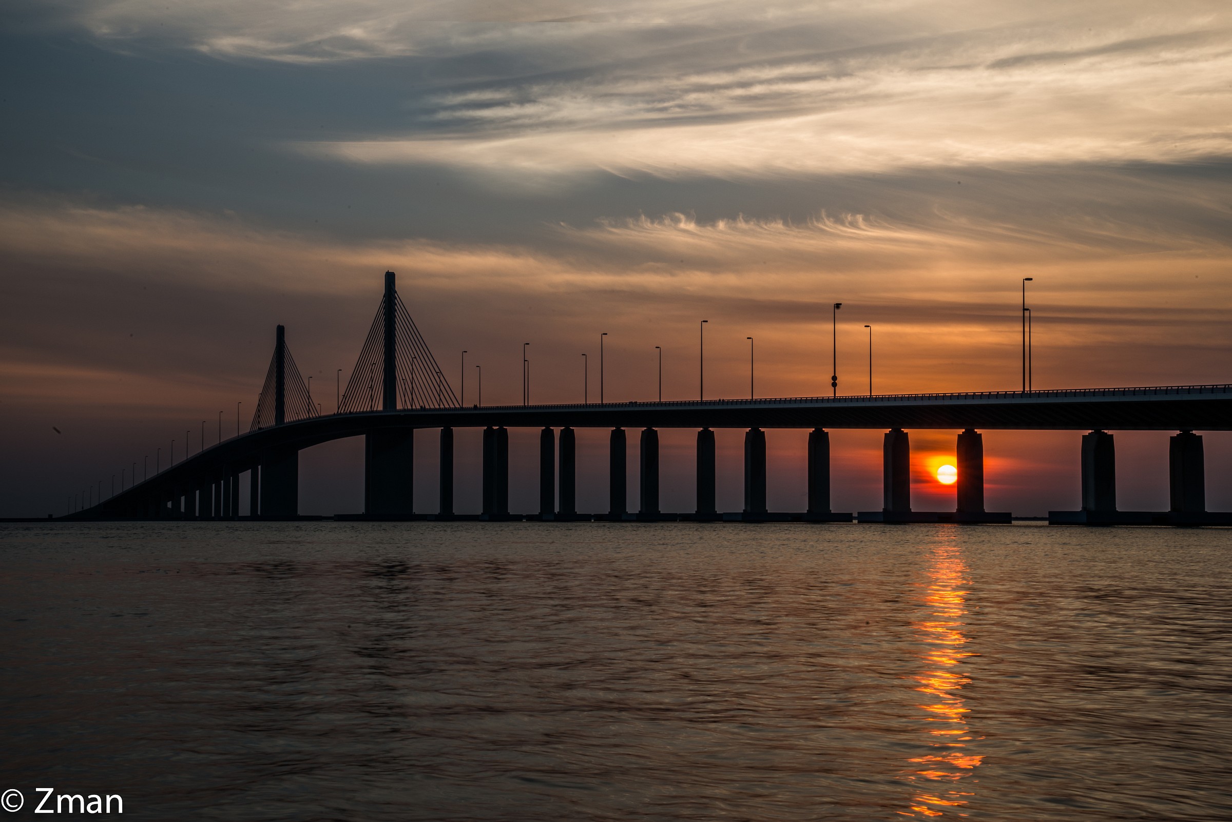 Sunset behind Bridge to No Where