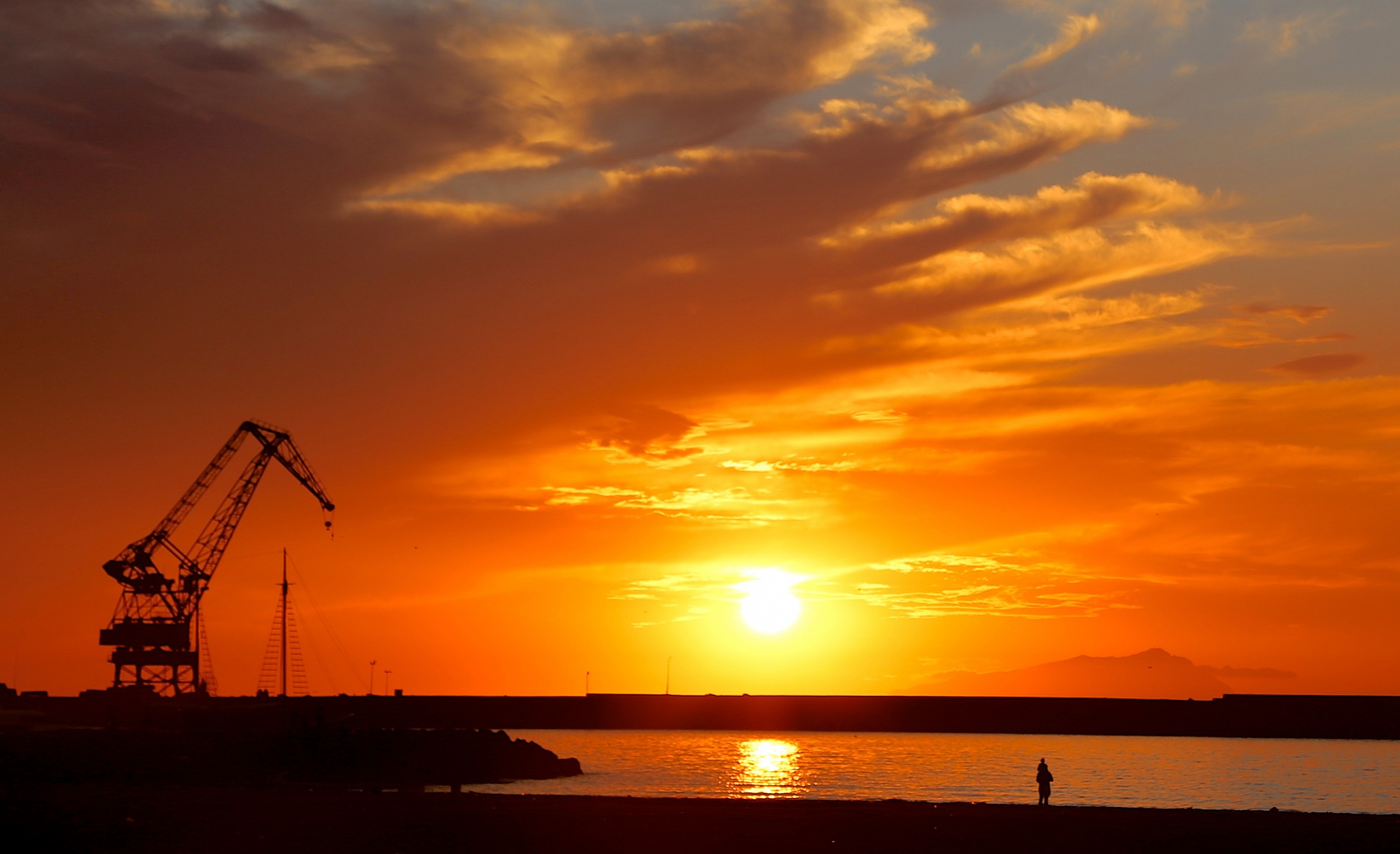 Sunset over the harbor