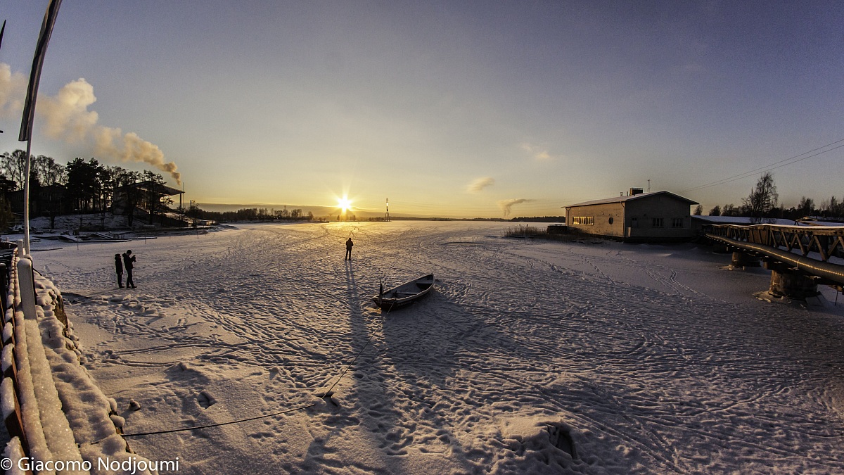 Frozen Sea at Sunset