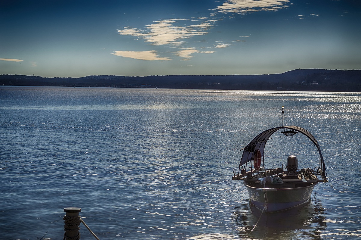 Boat on the shore of Lake Maggiore