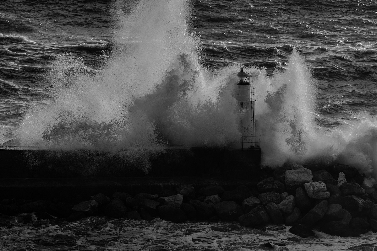Sea storm in Camogli