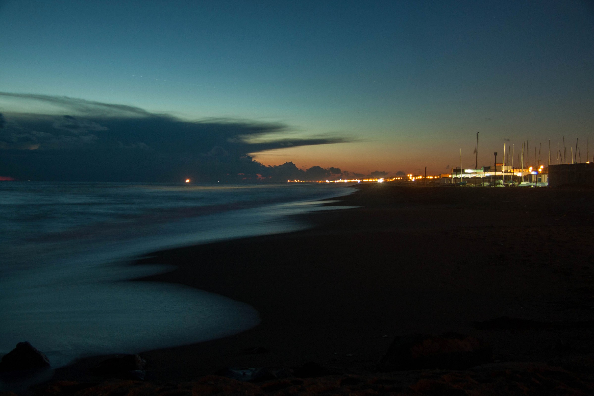sunset sea in Ostia Castel Fusano