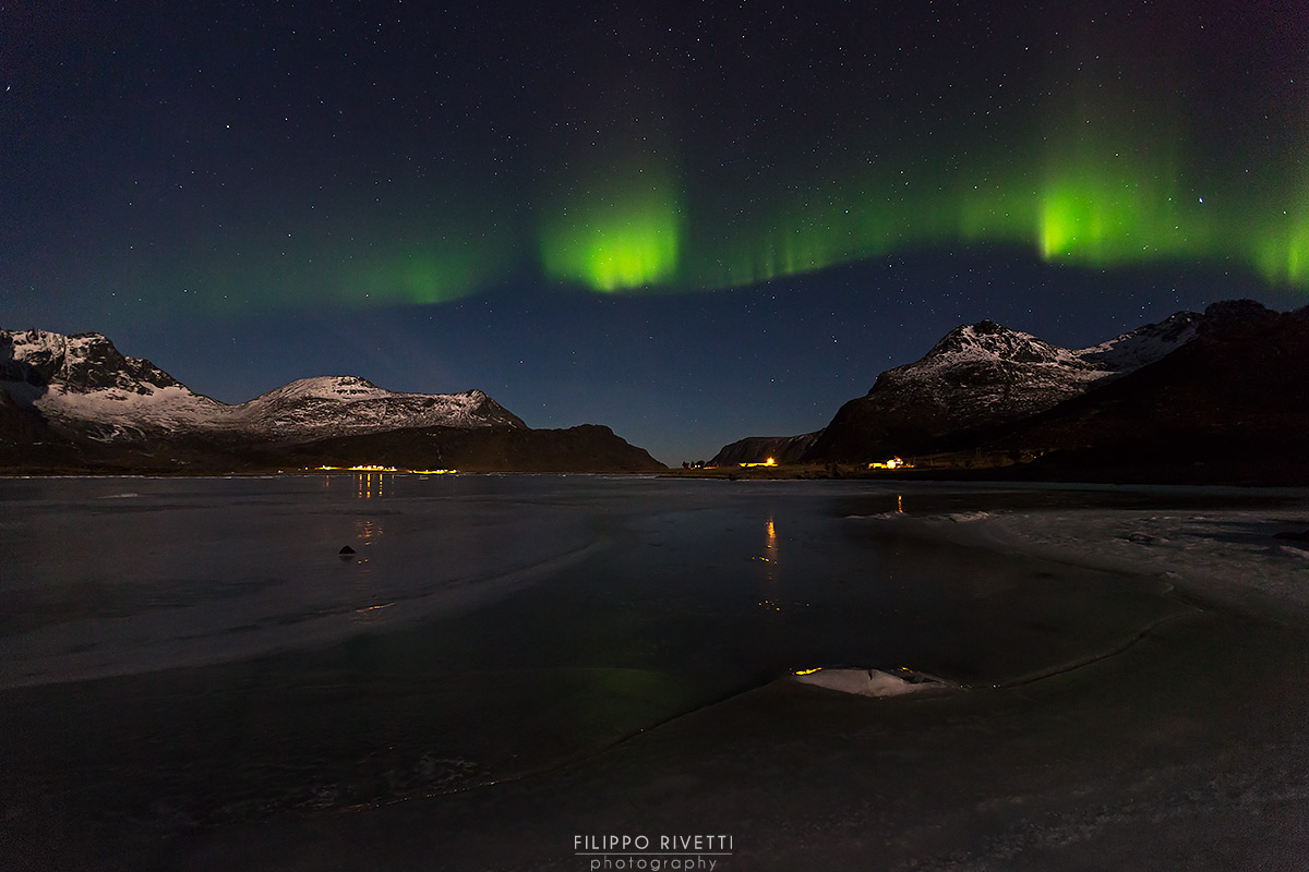 Aurora on Frozen Lake