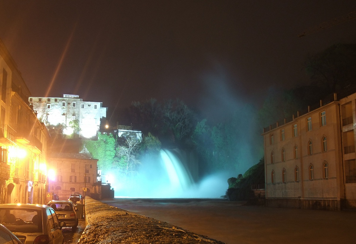 Castle and waterfall