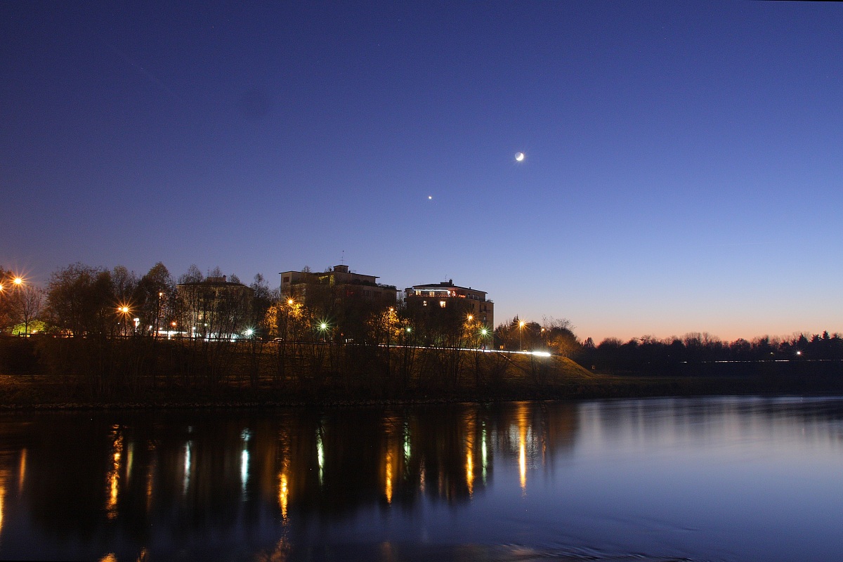 The moon and the lights