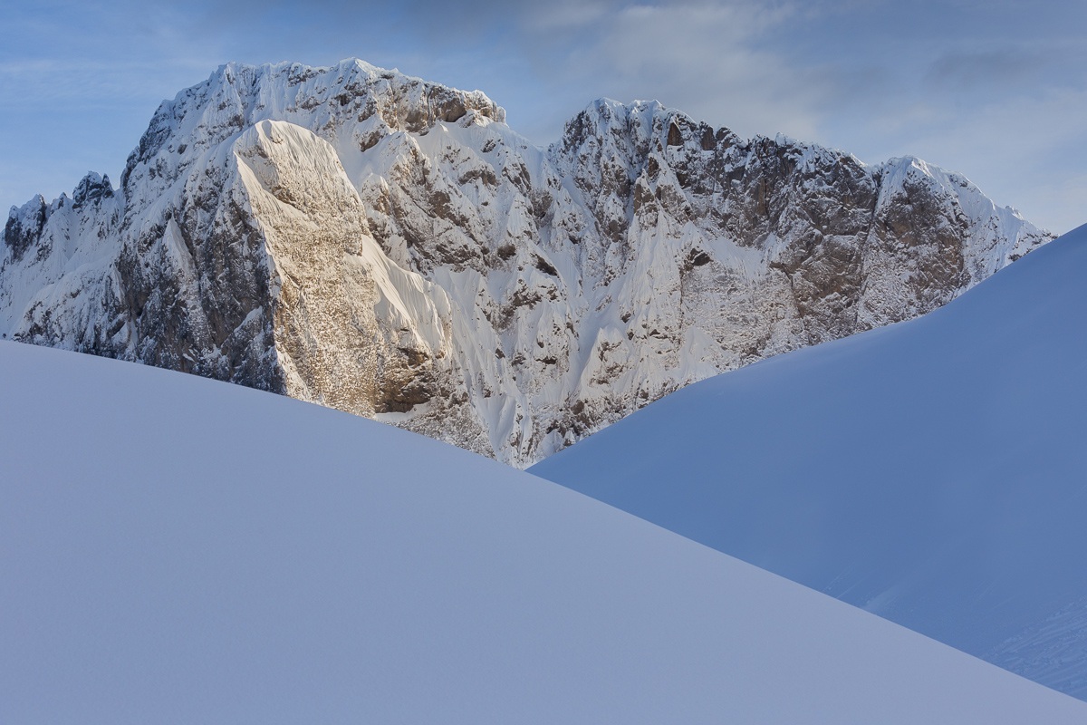 La Presolana, spigolo Nord-Ovest, tra dune di neve...