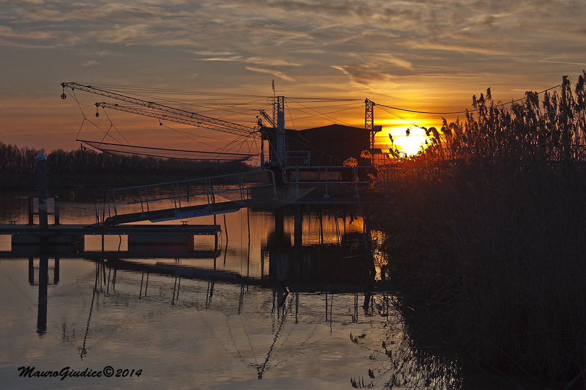 trabucco al tramonto