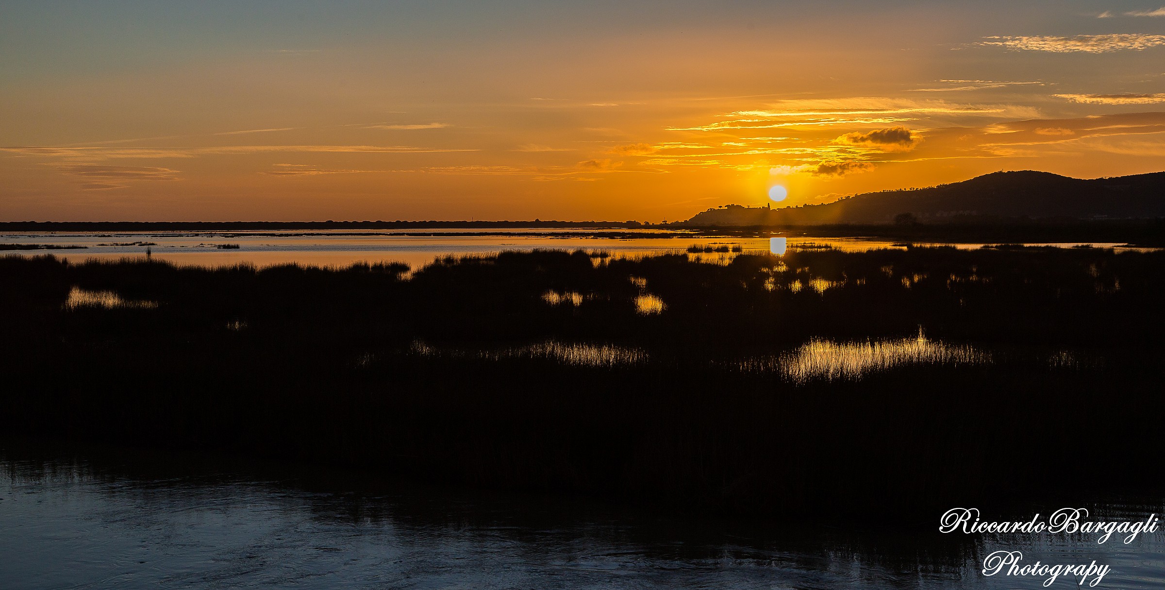 Sunset on the park's natural Diaccia Botrona
