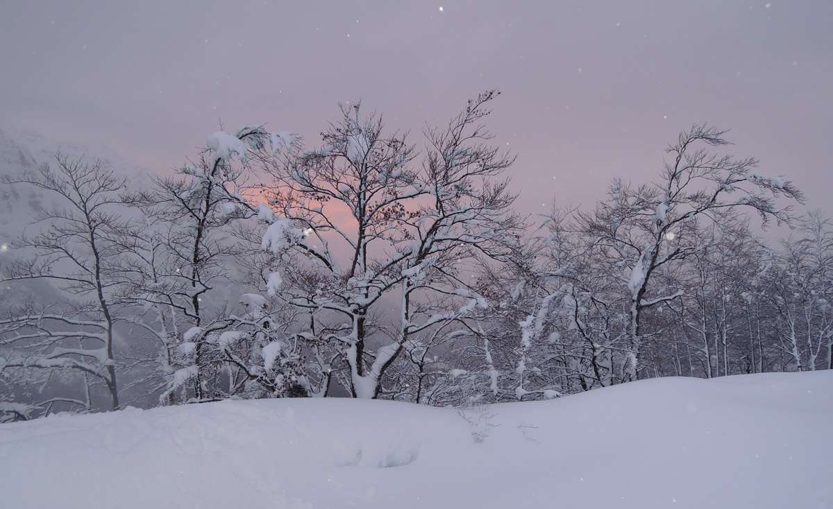 Tramonto con neve