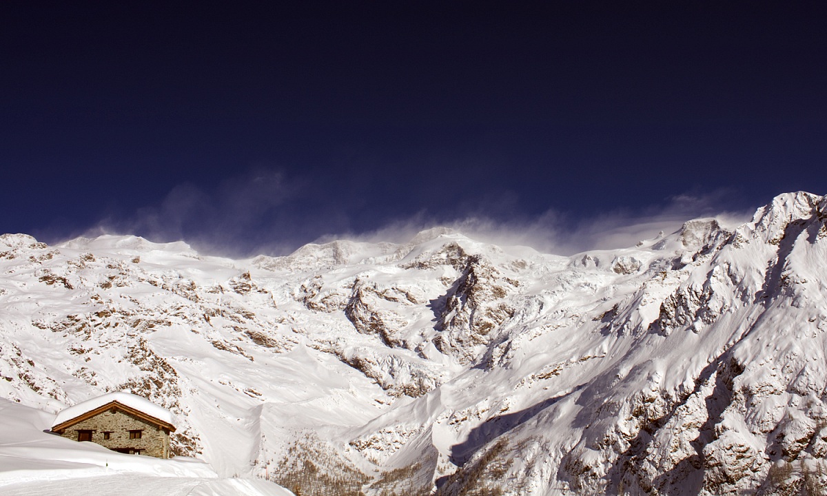 A cottage and all the world out