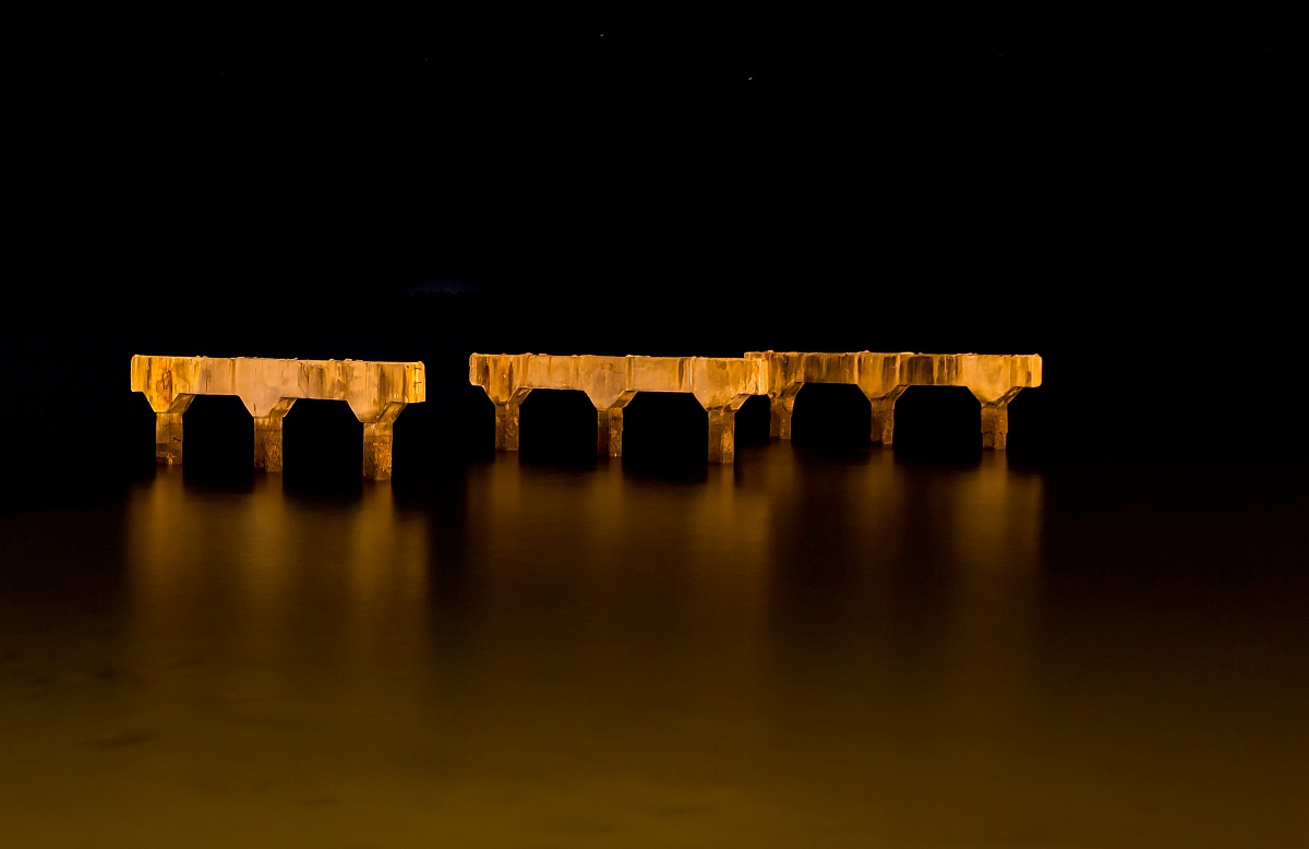 Old Bridge Piloni di notte
