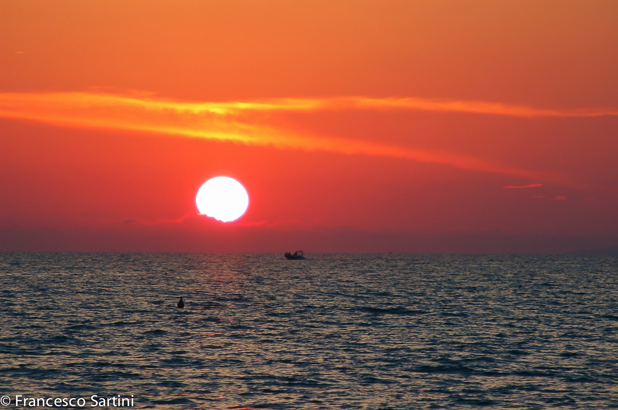 A pesca sul tramonto