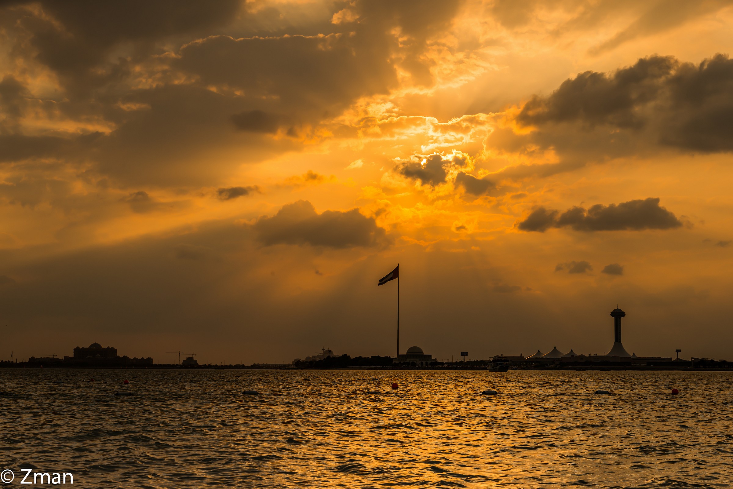 Sunset Over The Flag