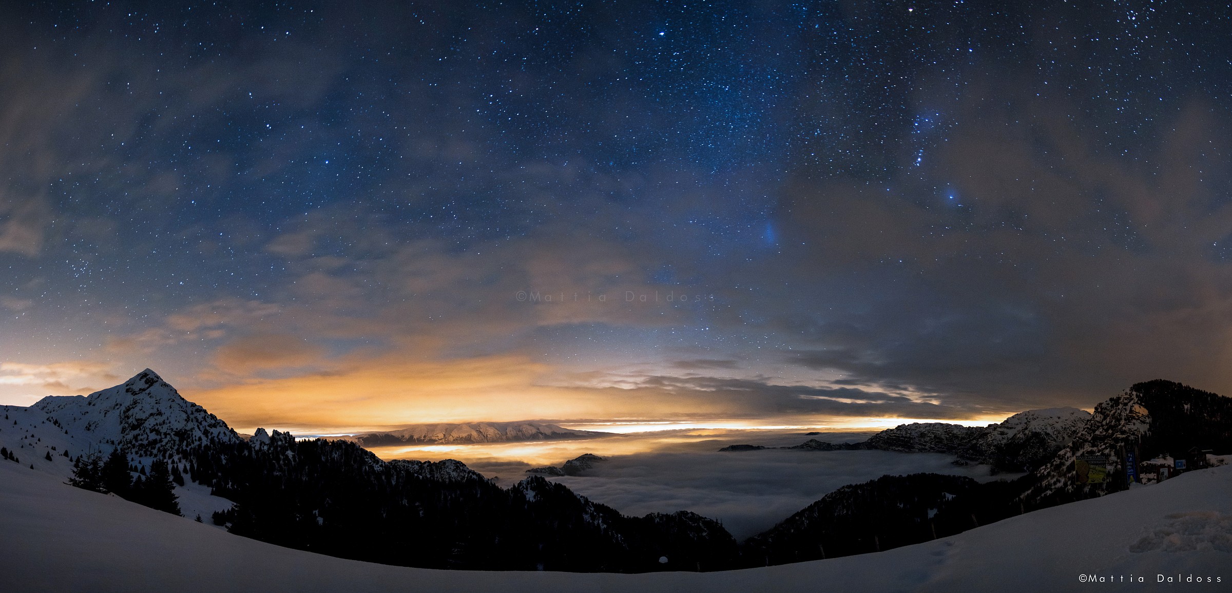 Baldo and Lake Garda under clouds