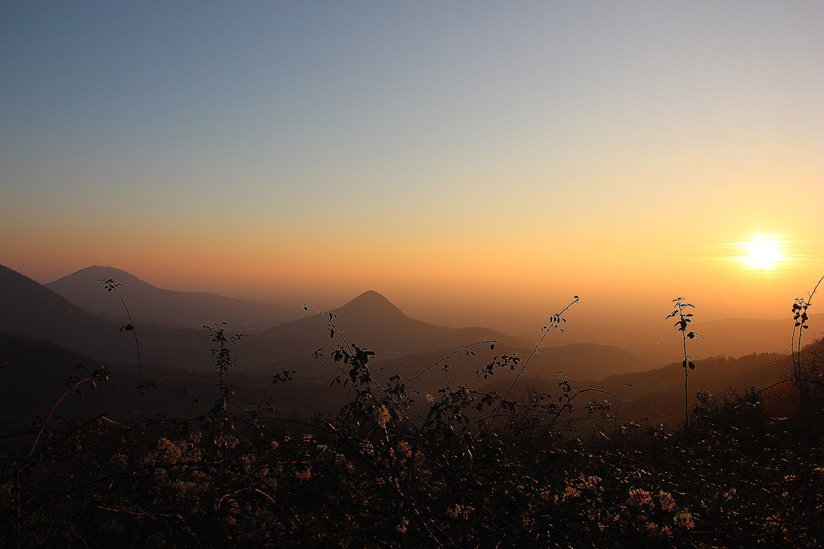 sunset on the Euganean Hills