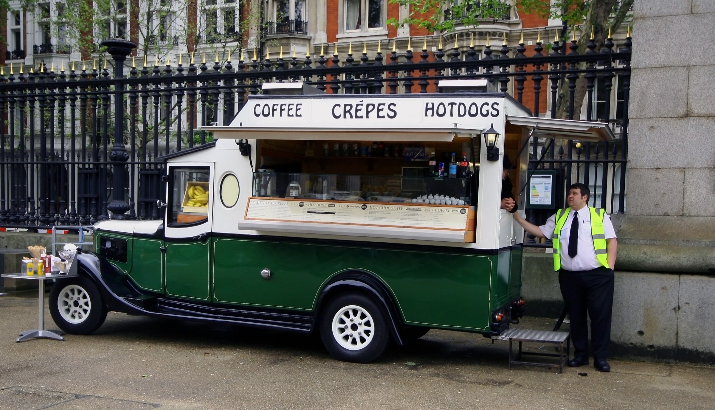 Typical snacks for sale in London