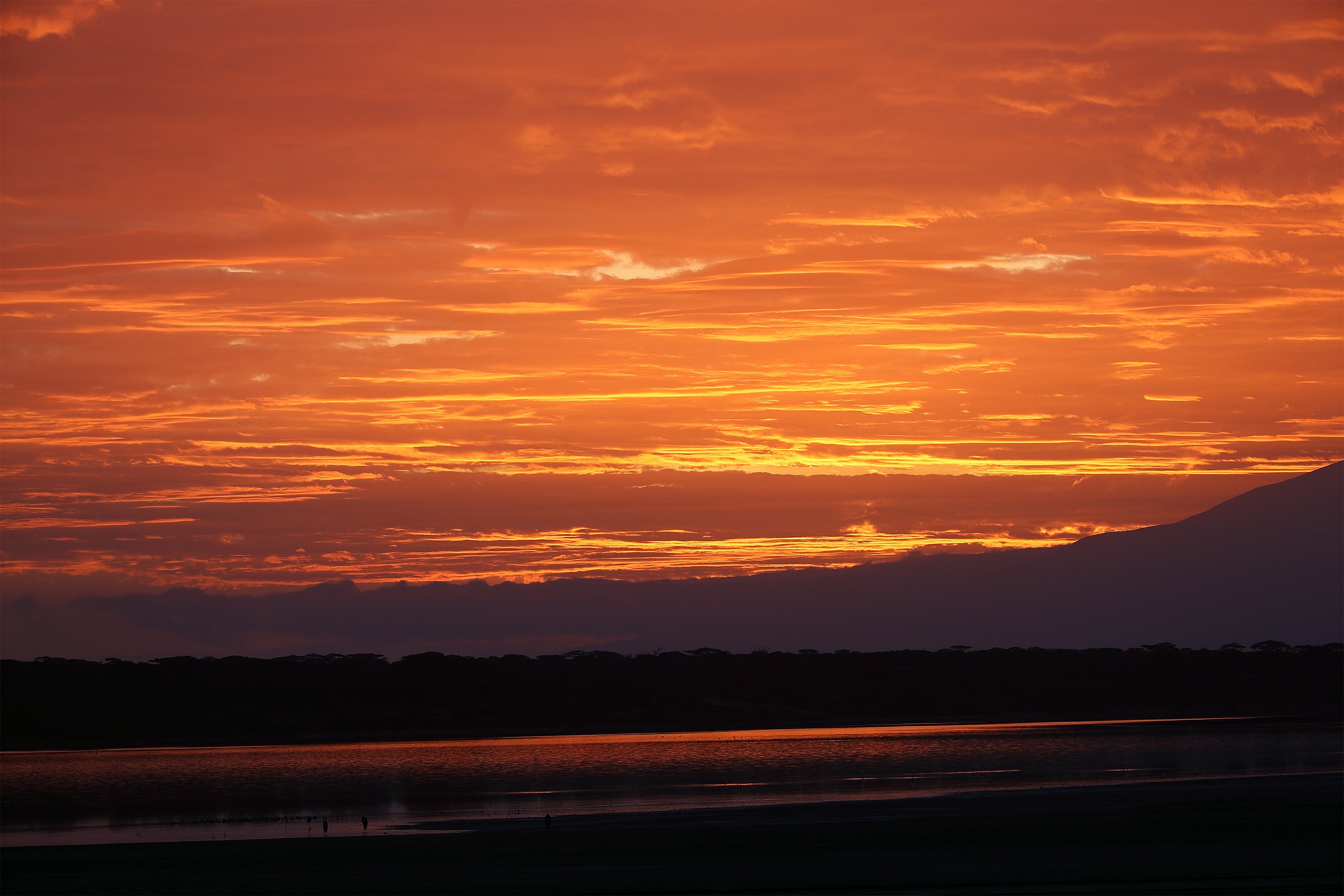 Sunrise on Lake Ndutu