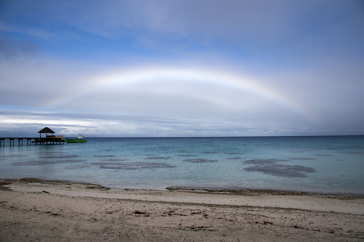Rainbow over Fakarava Lagoon - French Polynesia