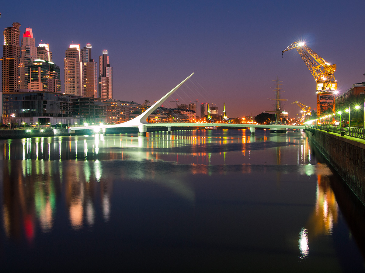 Puerto Madero by night.