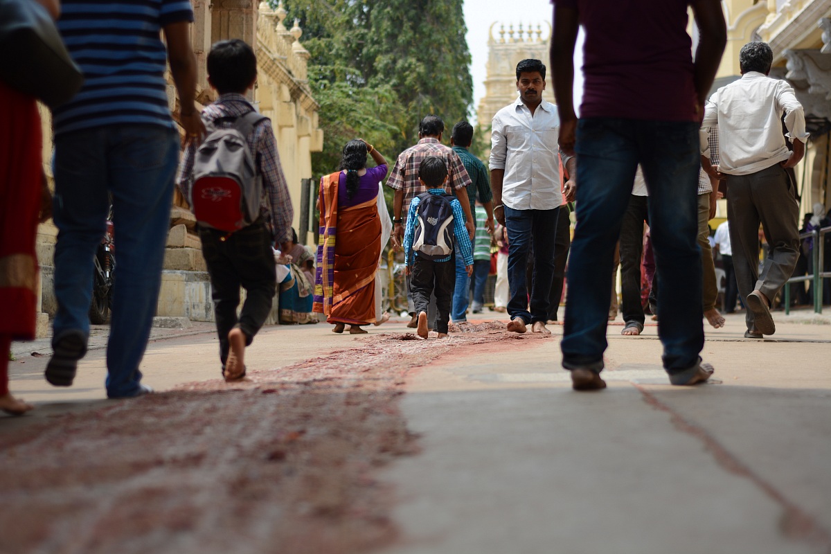 On the way to the temple