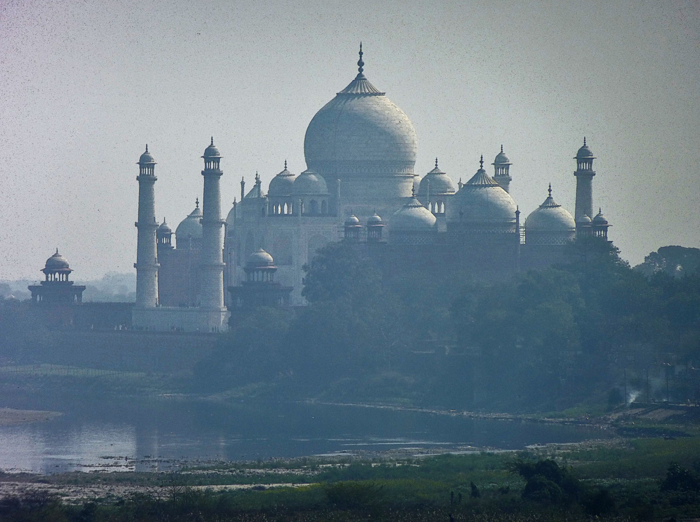 Taj Mahal in the distance