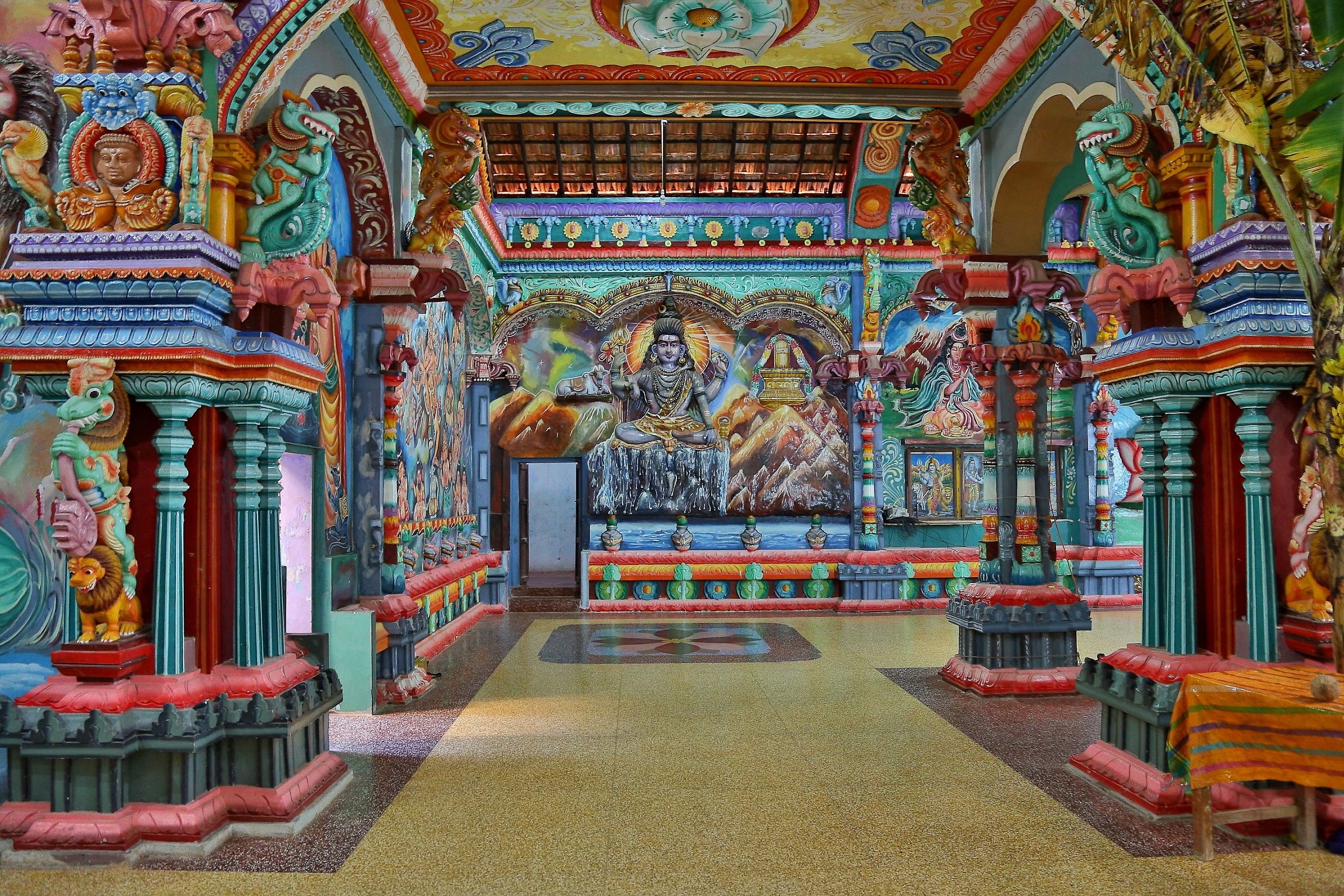 The interior of the Hindu Temple.