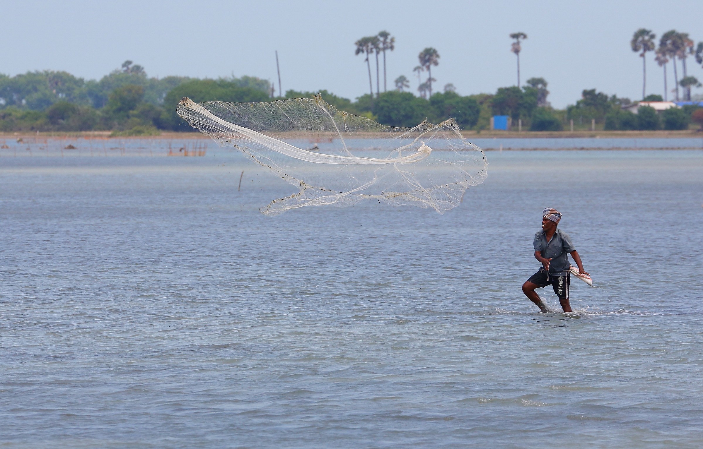 Fishing in the lagoon