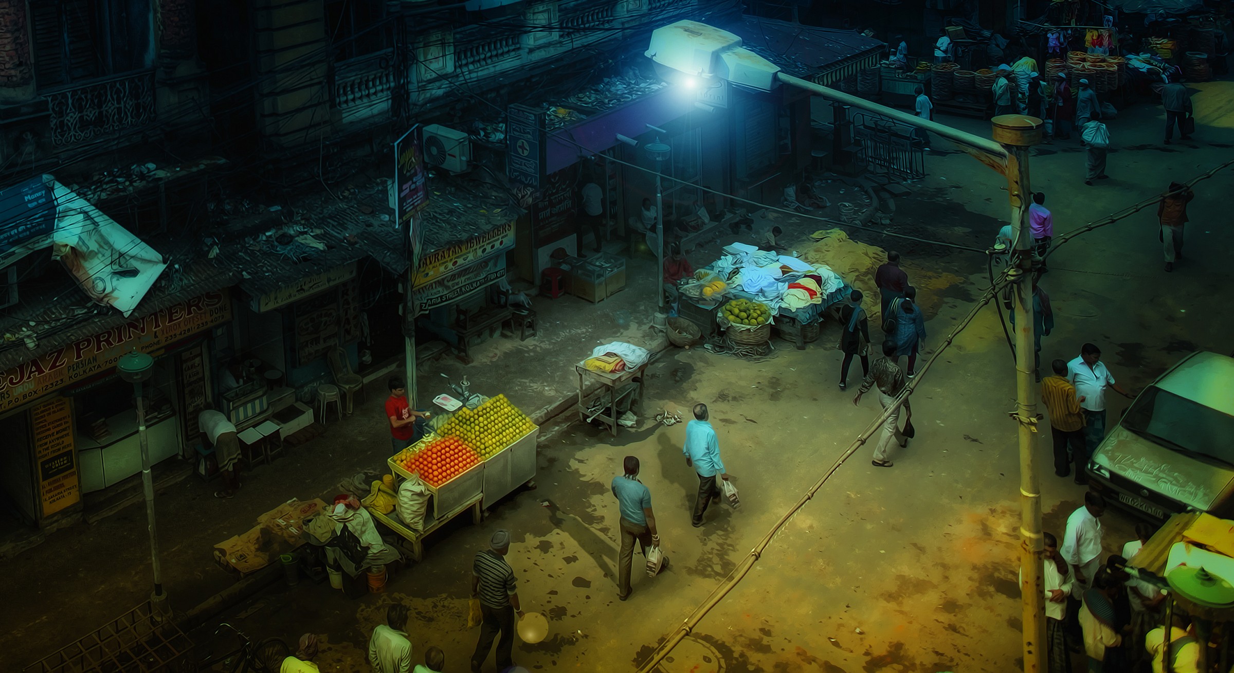 Un umore serata di strada - Kolkata