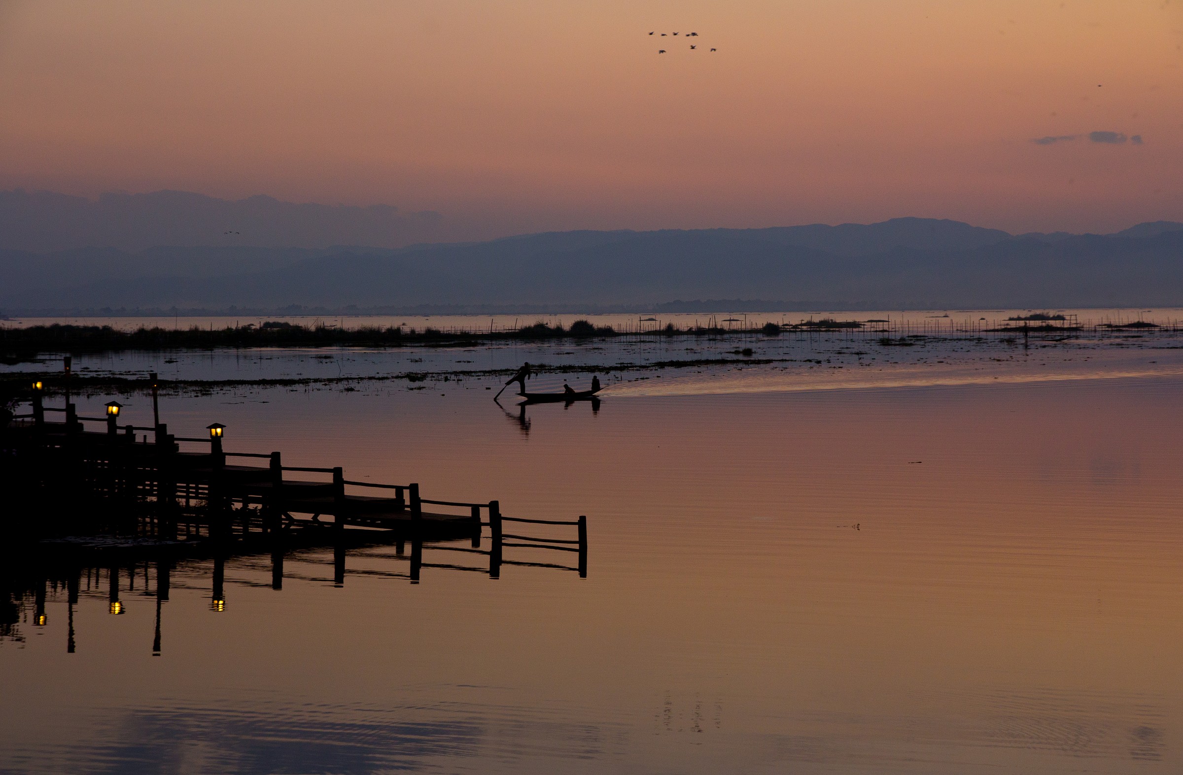 Sunset on Inle Lake, Myanmar