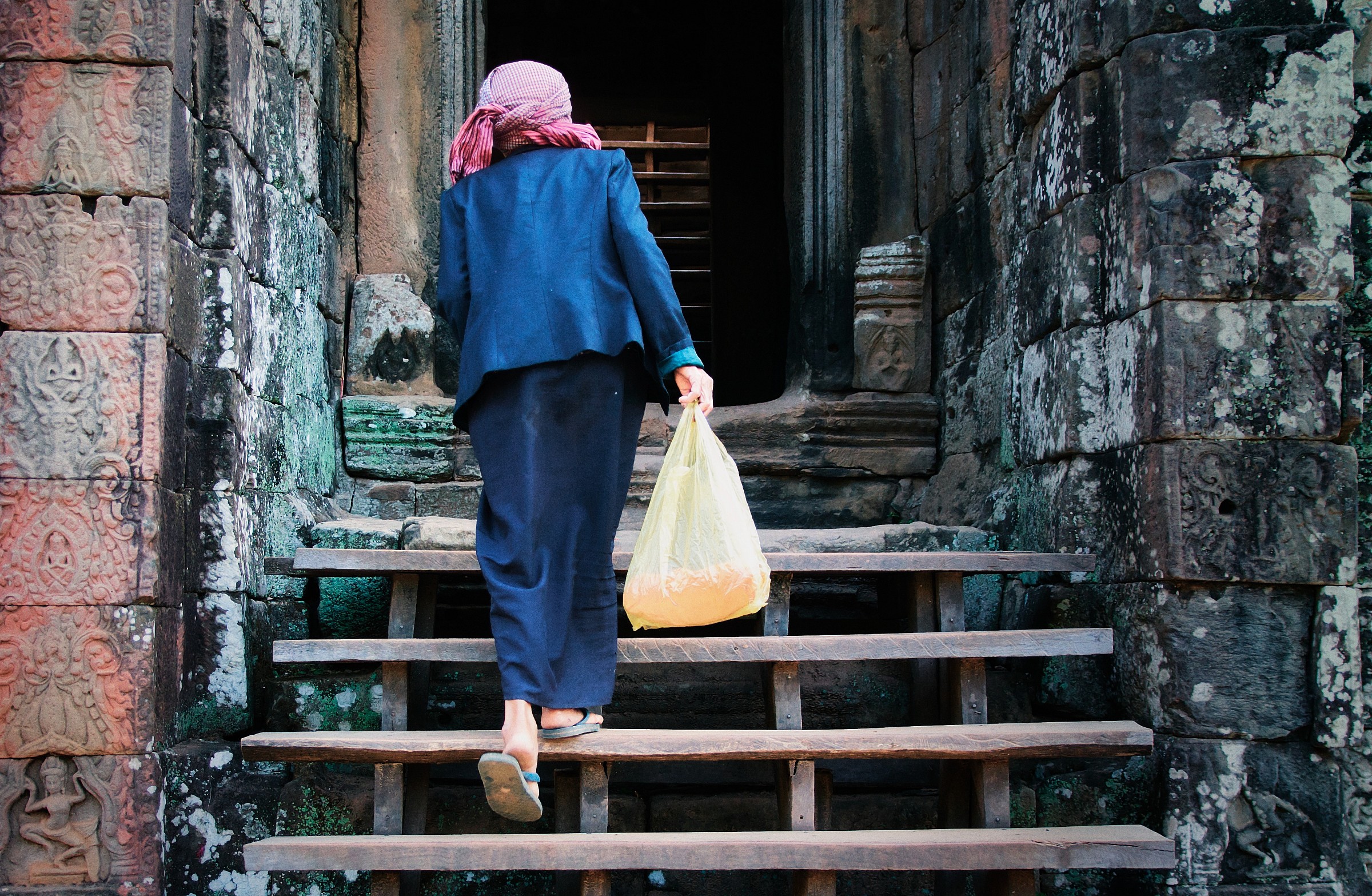 With the expense of the Bayon Temple