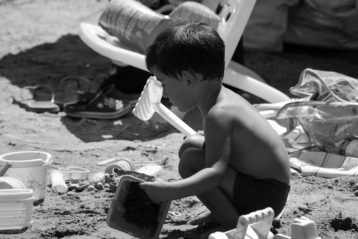 playing at the beach ....