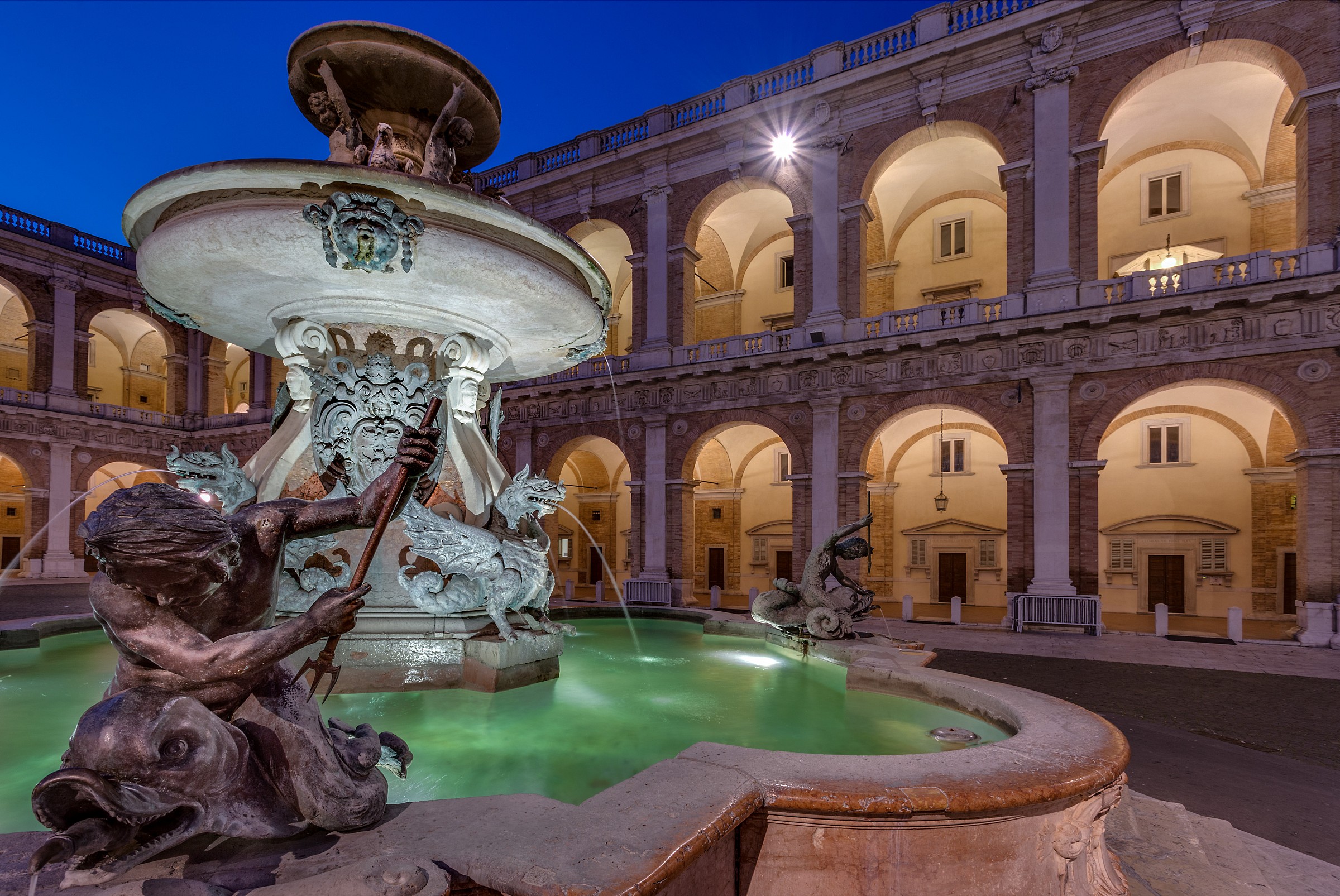 Loreto, the fountain of the Basilica of the Holy House