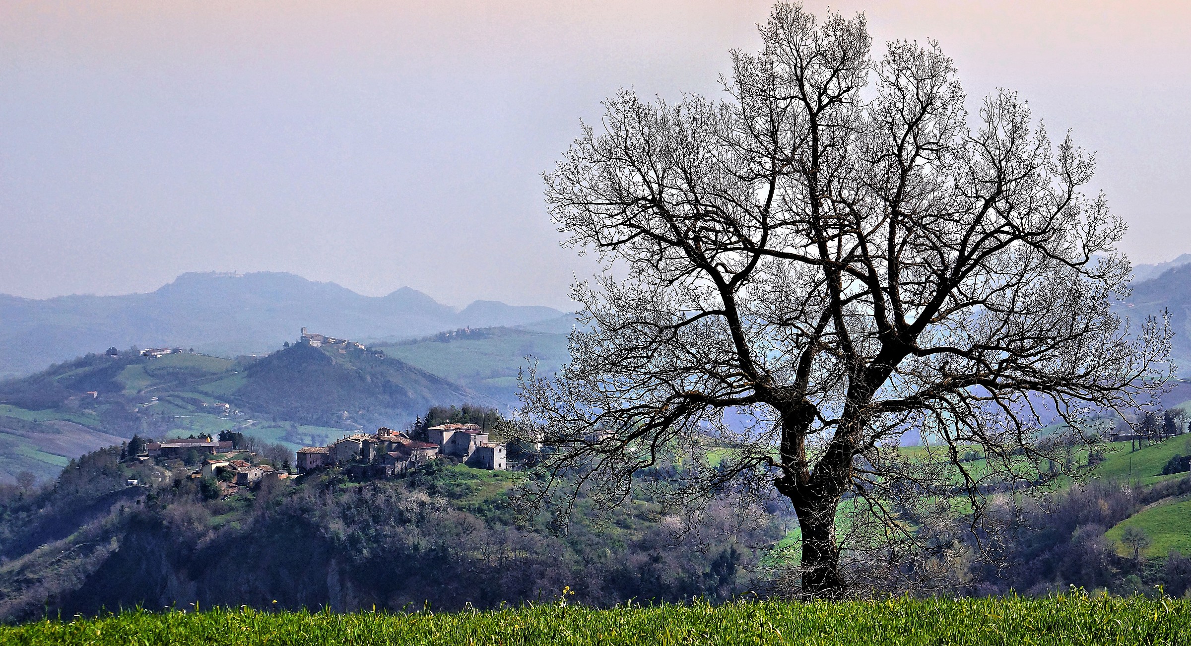 Over the green in the valley