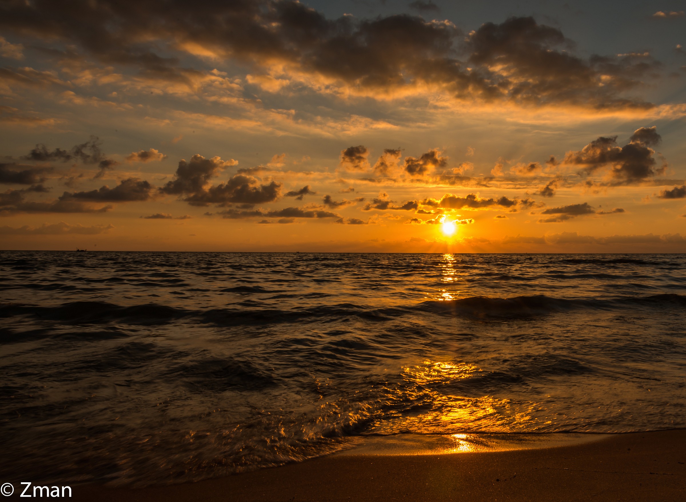 Sunset Over White Sands Beach