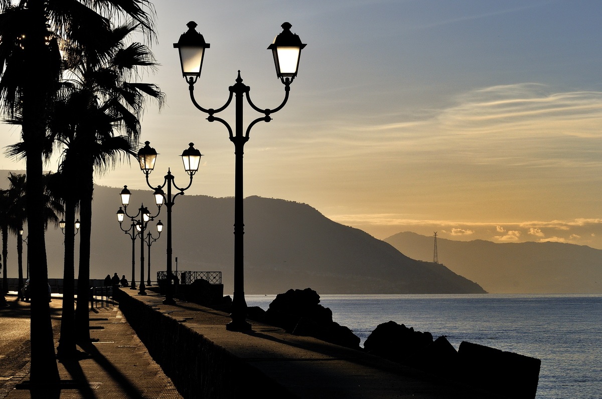 Scilla view at sunset from Bagnara