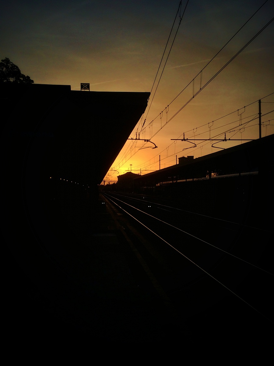 Cremona station at sunset
